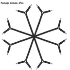 Bed Sheet Clip Straps - 2 Way Adjustable Crisscross Sheet Corner Holder Straps Gripper Elastic Sheet Band Mattress Straps Fasten Suspenders(2 Set/4Pcs, Black) Black 4pcs Set