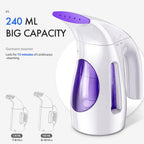 HiLIFE Steamer for Clothes, Portable Handheld Design, 240ml Big Capacity, 700W, Strong Penetrating Steam, Removes Wrinkle, for Home, Office(ONLY FOR 120V)-Black 1-Black