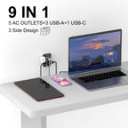 Wall Charger, Surge Protector, QINLIANF 5 Outlet Extender with 4 USB Ports Black 3U1C