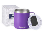 SUNWILL Insulated Coffee Mug, Stainless Steel 14 oz, Splash-Proof Lid Powder Coated Navy Blue 14 Ounces