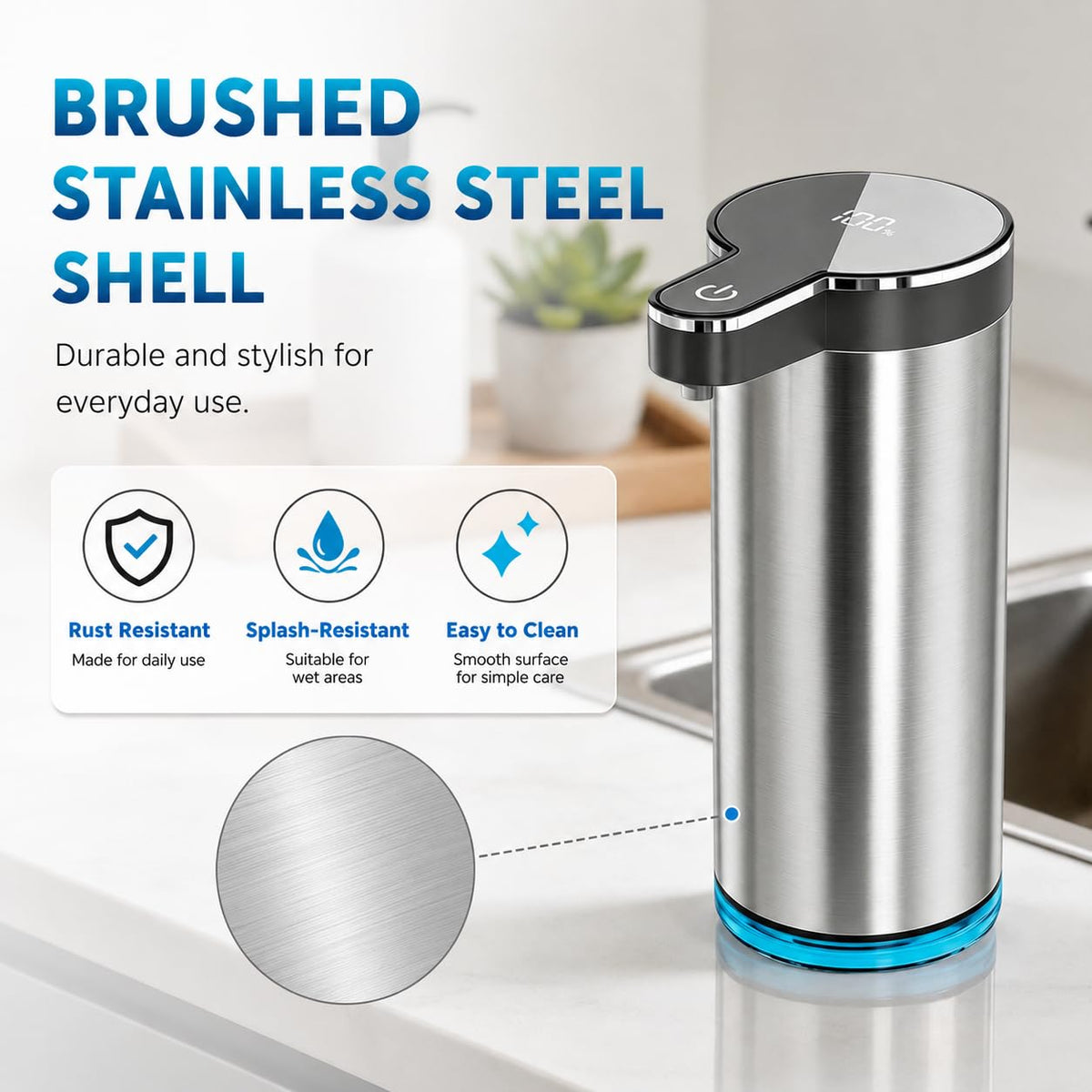 Automatic Foaming Soap Dispenser(IPX5 Waterproof, 12oz/350ml St-01 Foam Gray