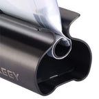 XYKEEY Toothpaste Tube Squeezer - Set of 2 Toothpaste Squeezer Rollers, Metal Toothpaste Tube Wringer Seat Holder Stand (Matt Black) Matt Black