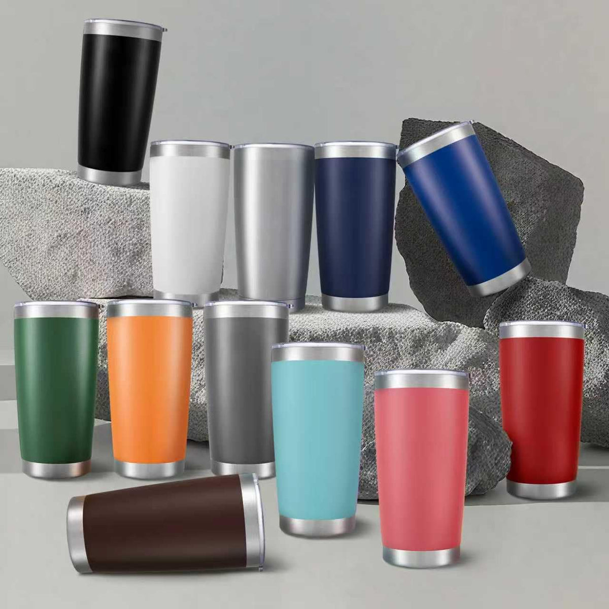 20oz Tumbler Bulk with Lid Stainless Steel Tumblers, 6 Pack