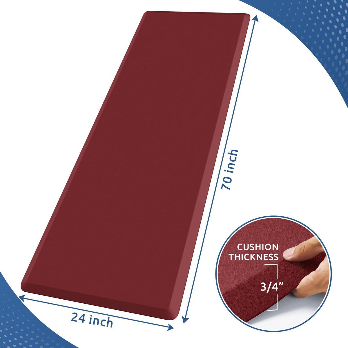 Kitchen Mat Cushioned Anti Fatigue Rug Standing and Comfort Floor Mats Chocolate 39"L x 17.3"W x 0.5"Th