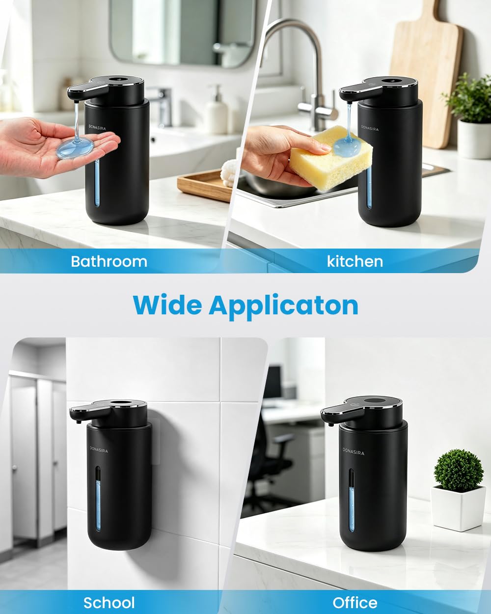 Touchless Automatic Liquid Soap Dispenser, Rechargeable White