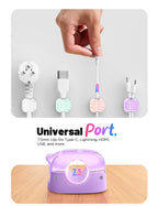 8 Pack Cable Clips, Cord Organizer, Cute Spring Cord Holder 8 Pack Pink/Green/Purple/White