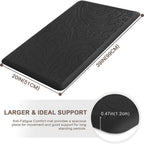 Kitchen Mat Cushioned Anti-Fatigue Comfort Standing Mat Rug for Home,Office Black 1'5" x 2'4" (Rectangular)