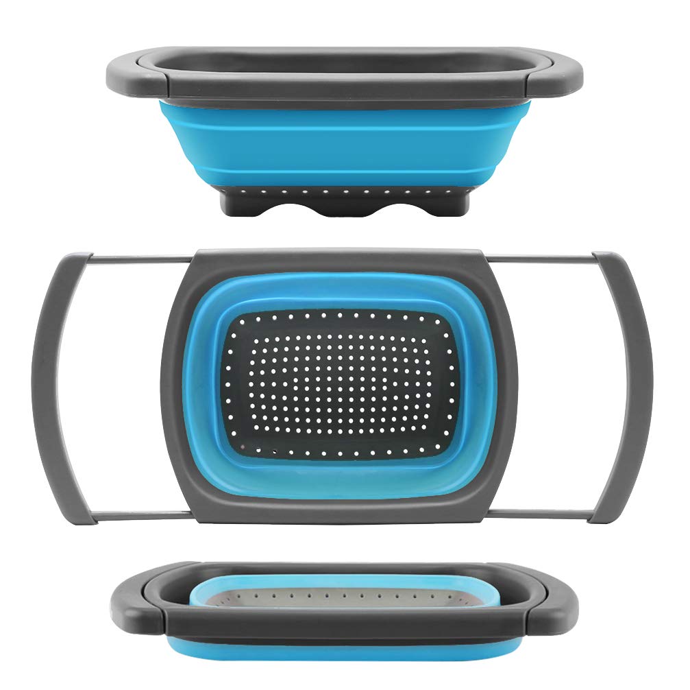 Qimh Colander collapsible, Strainer Over The Sink Vegetable Fruit...