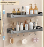 carbon steel Kitchen utensils wall mounted seasoning rack, kitchen supplies oil, salt, soy sauce, vinegar spices condiments storage shelf with hooks