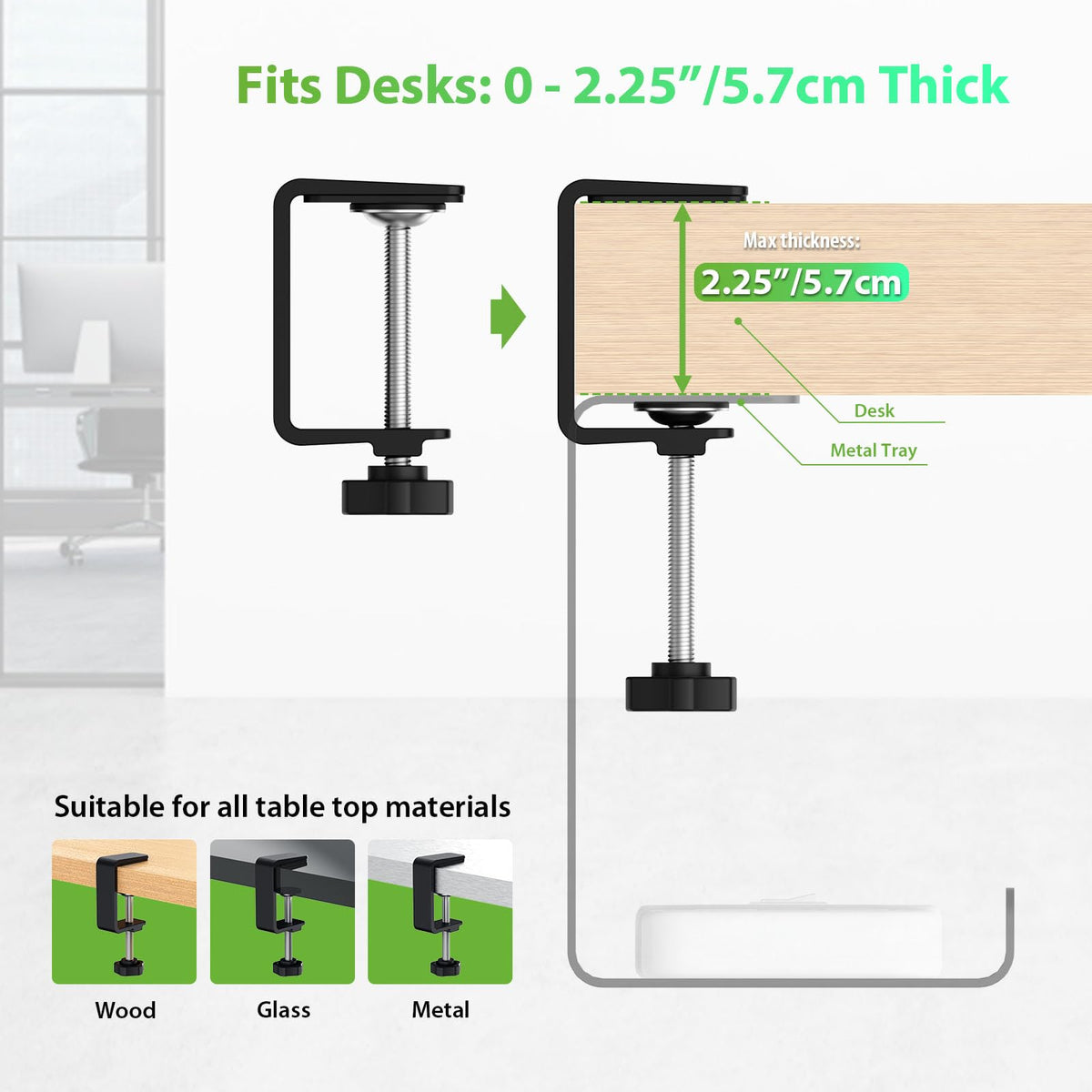 Under Desk Cable Management Tray and Metal Cord Organizer