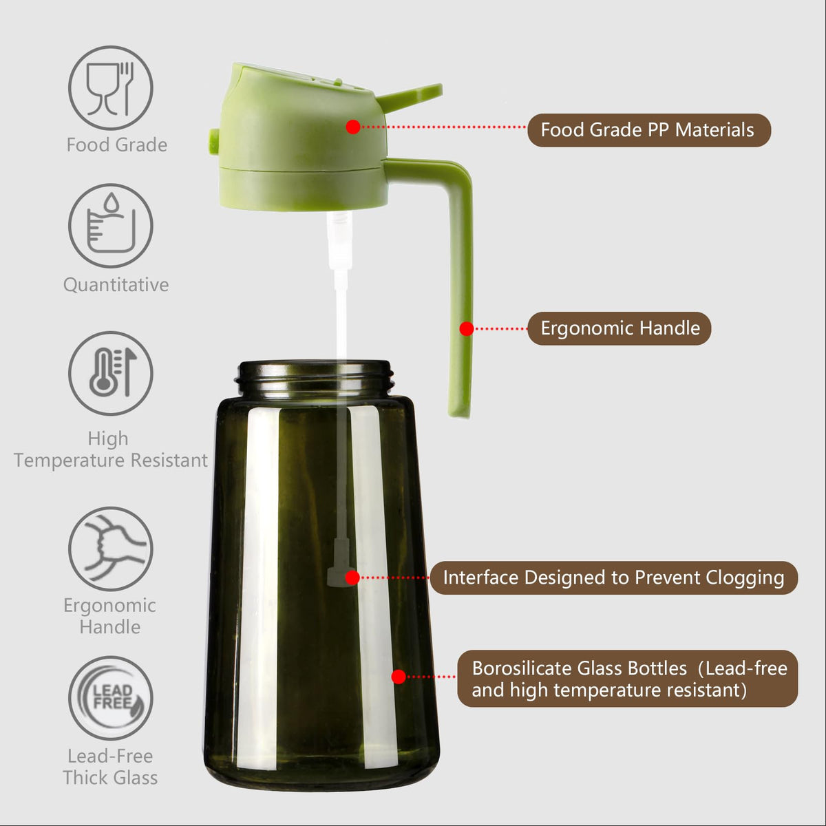 SWEET VIEW 2PCS Olive Oil Dispenser and Sprayer