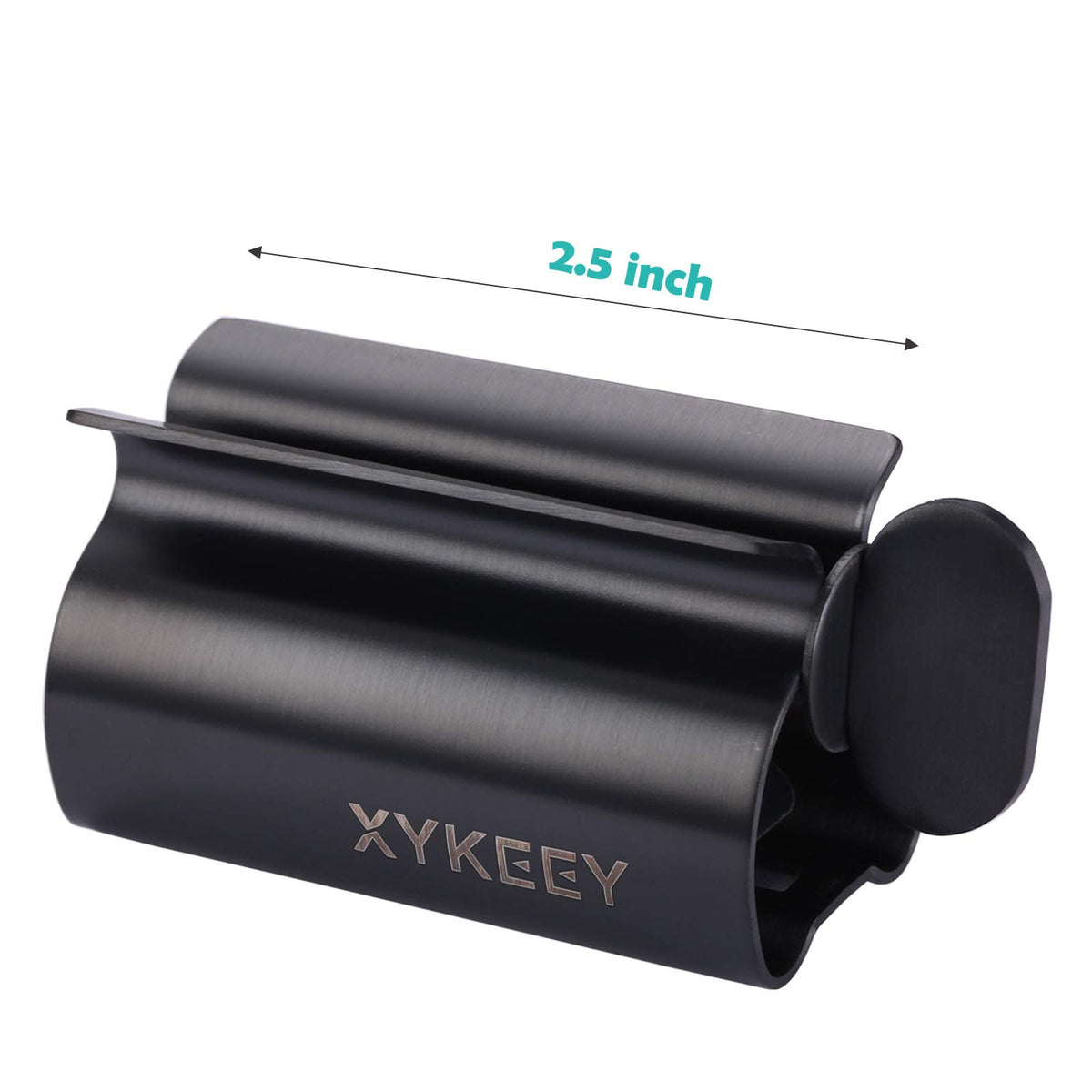 XYKEEY Toothpaste Tube Squeezer - Set of 2 Toothpaste Squeezer Rollers, Metal Toothpaste Tube Wringer Seat Holder Stand (Matt Black) Matt Black