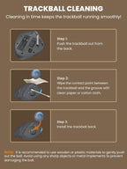 Ergonomic Wireless Trackball Mouse, Rechargeable Adjustable 0°/18° Angle Gray ball