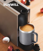 SUNWILL Insulated Coffee Mug, Stainless Steel 14 oz, Splash-Proof Lid Powder Coated Navy Blue 14 Ounces
