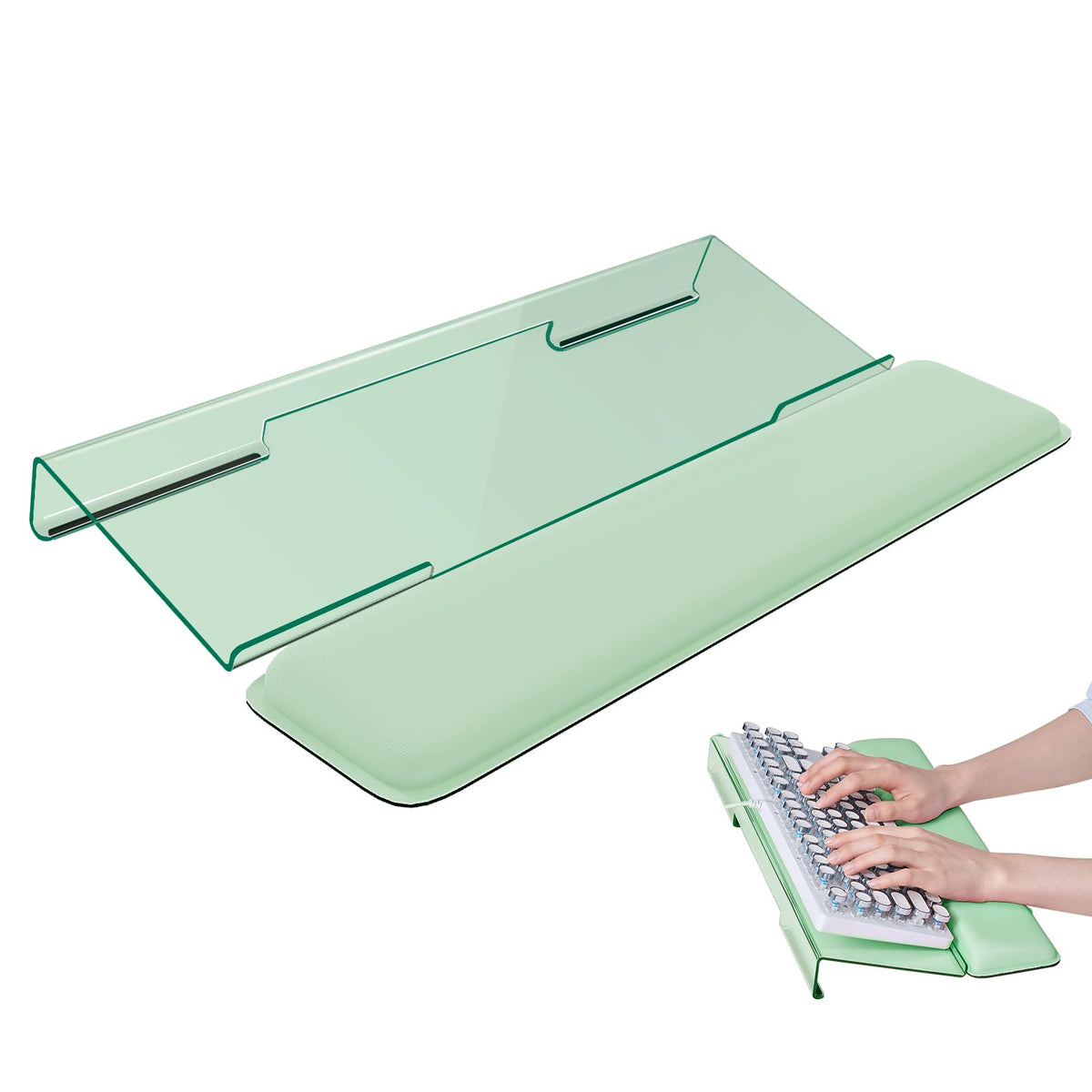 Laborio Computer Keyboard Wrist Rest, Keyboard Riser Stand for Desktop Purple Keyboard Stand With Wrist Rest
