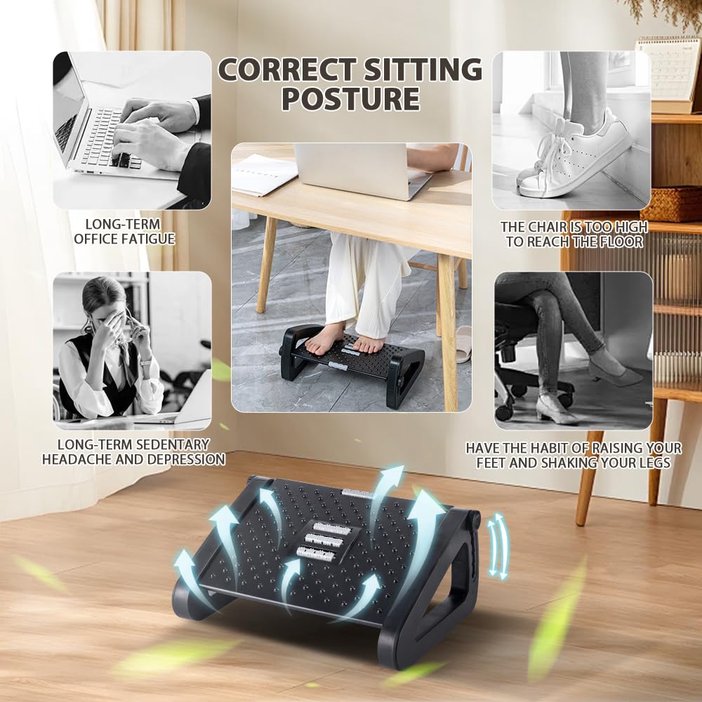 Adjustable Foot Rest Under Desk for Ergonomic Support at Work