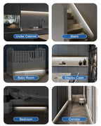 Motion Sensor Led Light Strip - Under Cabinet Lighting with Power Adapter Cold White 16.4ft