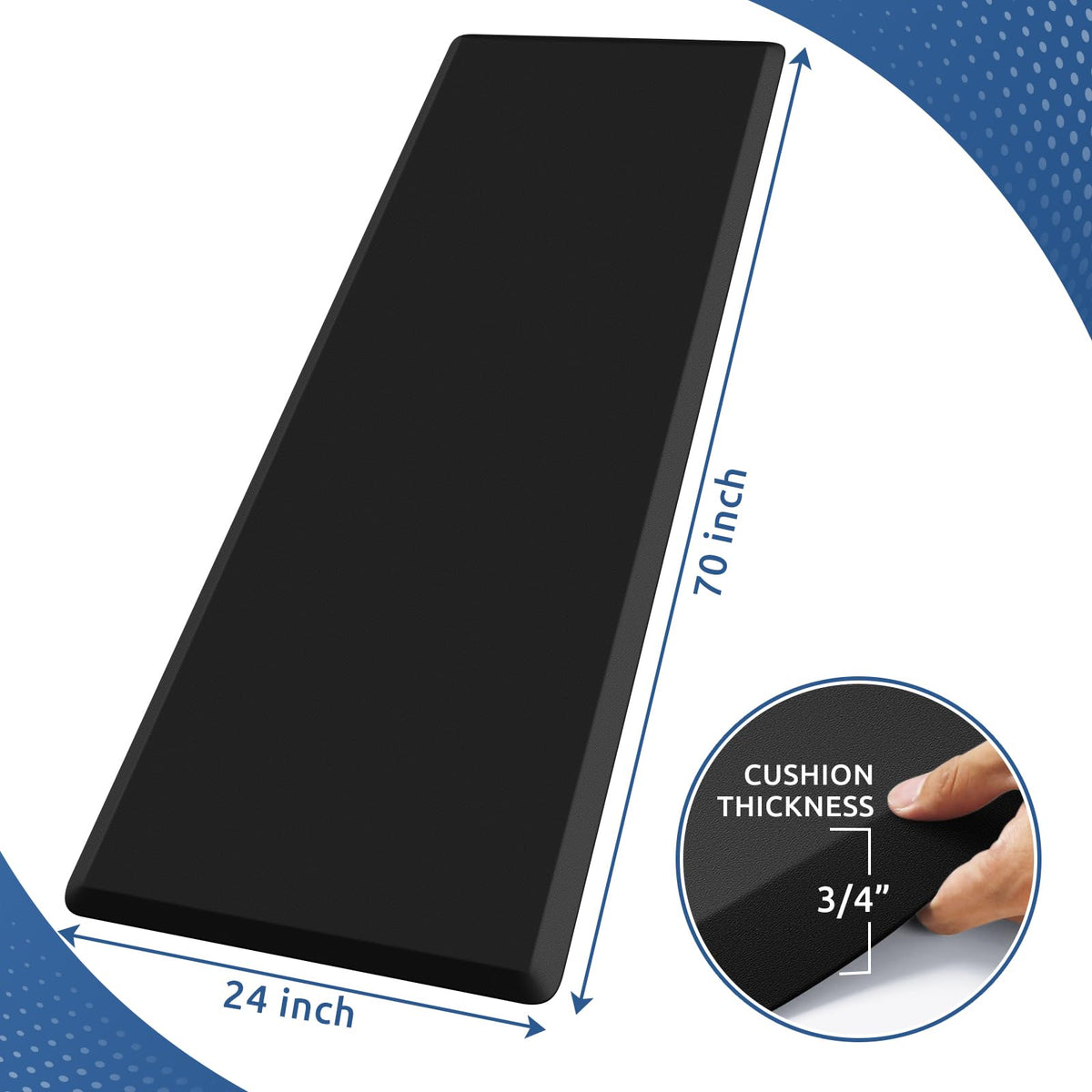 Kitchen Mat Cushioned Anti Fatigue Rug Standing and Comfort Floor Mats Chocolate 39"L x 17.3"W x 0.5"Th