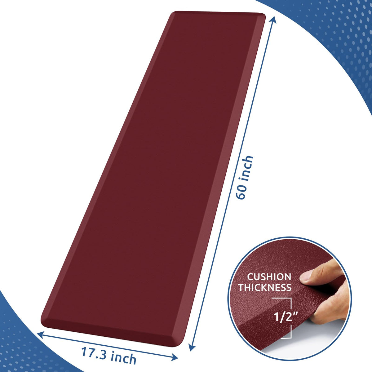 Kitchen Mat Cushioned Anti Fatigue Rug Standing and Comfort Floor Mats Chocolate 39"L x 17.3"W x 0.5"Th