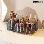 Large Makeup Organizer with Drawers, 360° Rotating Brush Holder Cream White 3-layer