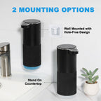 RYTOXILO Automatic Soap Dispenser, 2 Pack Black Touchless Liquid Soap Dispenser for Bathroom, 13.5 Fl Oz Plastic Electric Auto Dish Soap Dispensers Wall Mount for Kitchen with Adjustable Volume Liquid-2 Pack