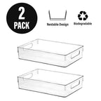 Clear Plastic Storage Bins, Pantry Organizers and Storage, Kitchen Organization and Storage Containers Bins for Organizing, Fridge, Freezer, Bathroom, Pantries, Medicine Cabinet Organizer Bin 4 10.8 X 7.9 X 3.4
