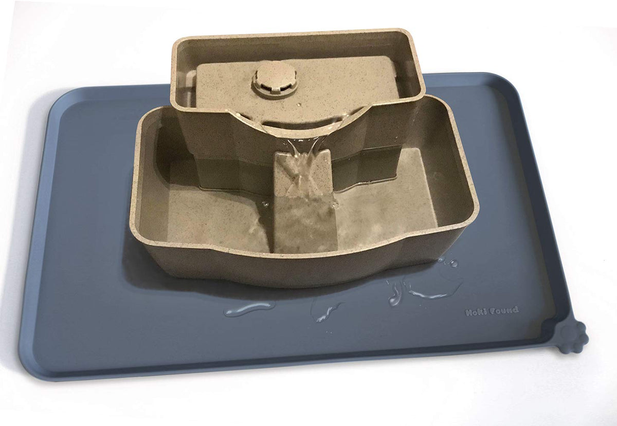 Hoki Found -Waterproof Pet Feeding Mats with High Lips - Multiple Size and...
