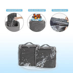 Collapsible Trunk Organizer with Insulated Leakproof Cooler Bag,Removable Lid,Adjustable Securing Straps,3 Compartments Trunk Organizer for SUV,Truck,Sedan(Grey & Black) Black&Grey With Cooler