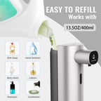 Automatic Liquid Soap Dispenser Touchless, USB Rechargeable Smart Hand Soap Dispenser, 13.5oz/400ml, 3-Level Adjustable, Compatible with Thick Thin Dish Soap for Bathroom Kitchen, Clog-Free (Gold) Gold