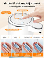Automatic Soap Dispenser Touchless, USB Rechargeable Hand Soap Dispenser, 4 Adjustable Soap Levels, IPX5 Waterproof, 12.8oz/380ml, Countertop or Wall Mounted for Bathroom and Kitchen, White Liquid