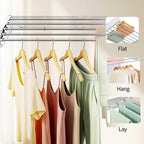 Wall Mounted Clothes Drying Rack Foldable 23.6" Laundry Room Space Saving