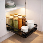 Pull Out Cabinet Organizer, 1-Tier Metal Slide Out Basket