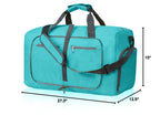 Felipe Varela Foldable Duffle Bag for Travel Weekend Overnight Gym Camping A Black 40L