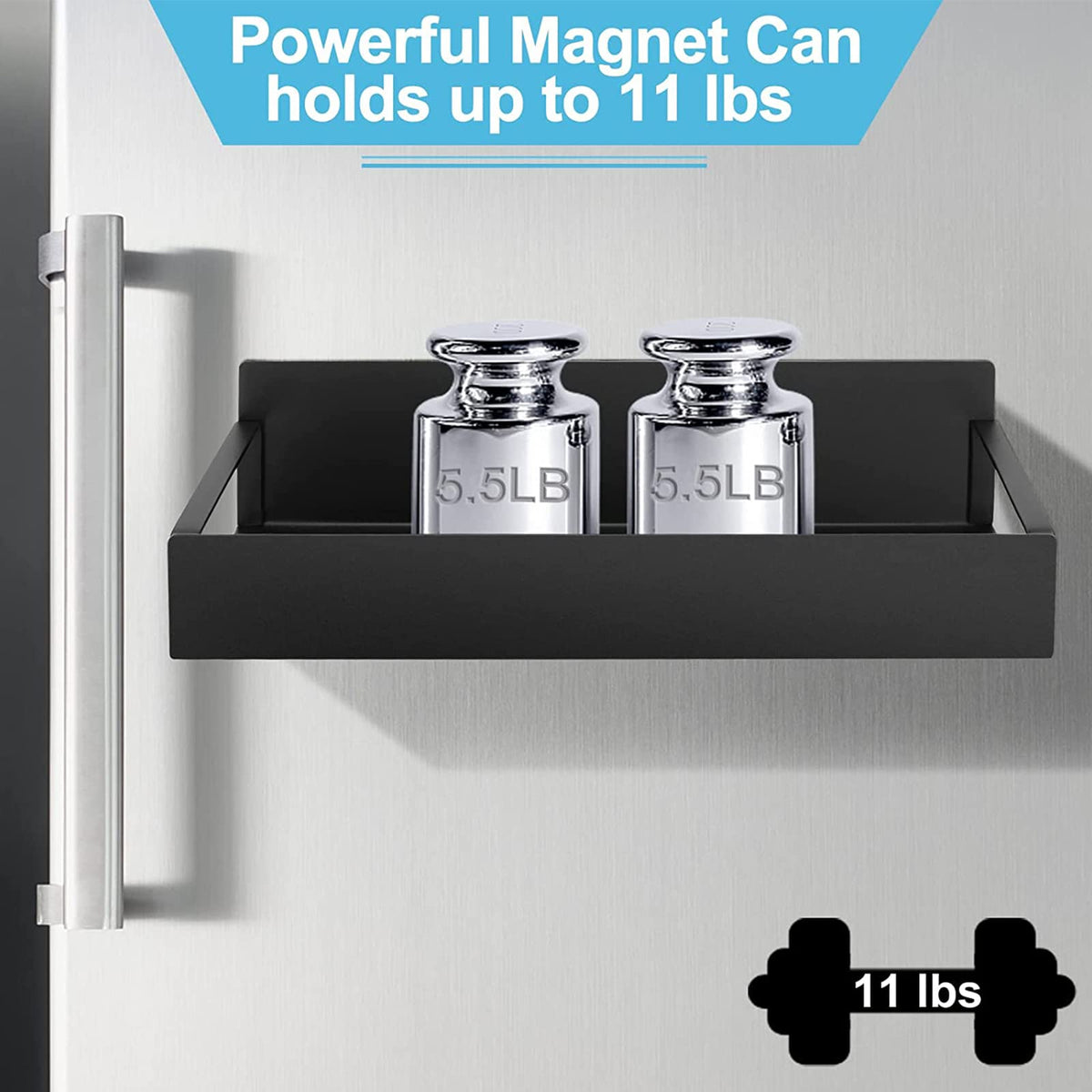Metal 2 Pack Magnetic Spice Storage Rack Organizer for Refrigerator and Oven, Fridge Organizers and Storage Black