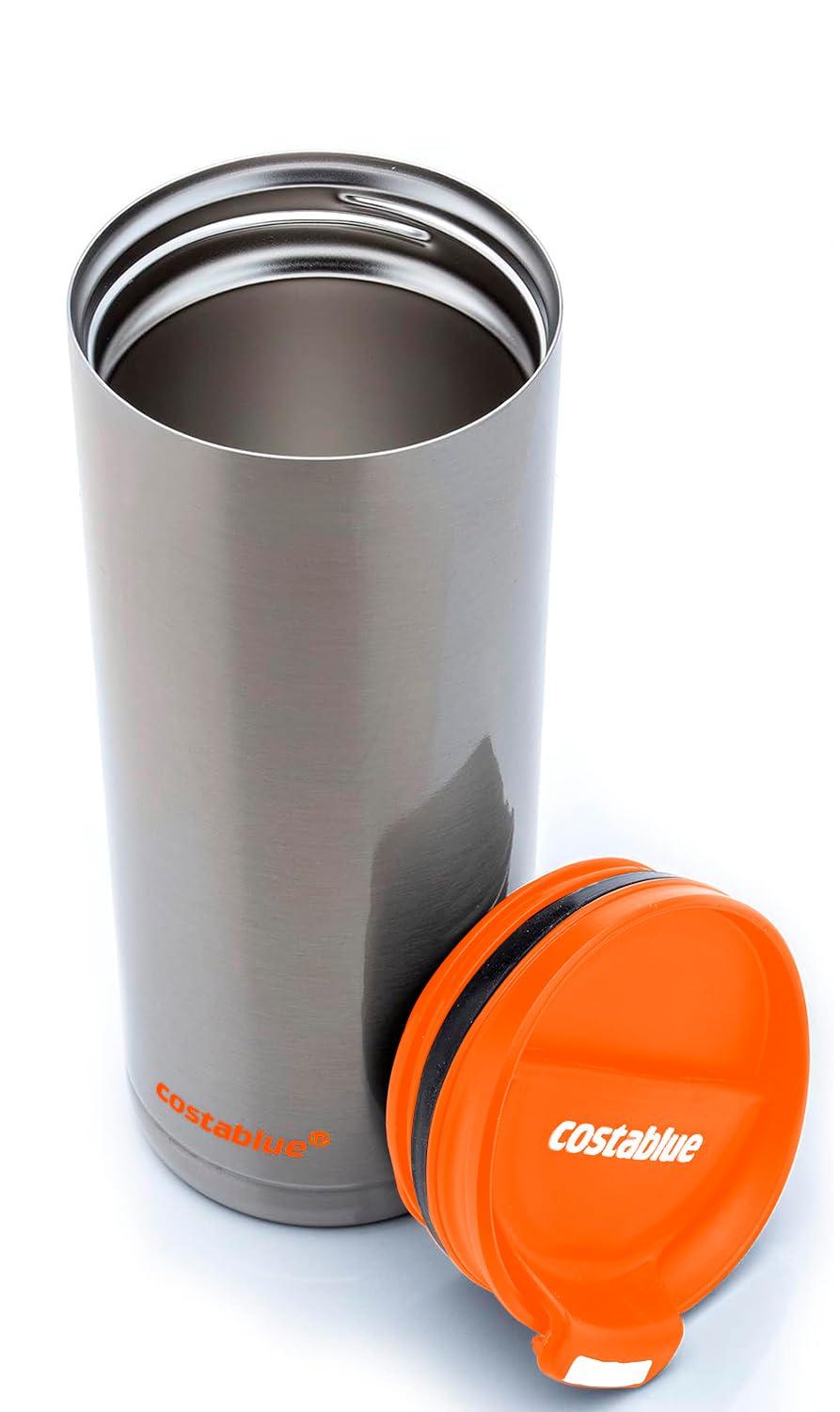 Travel Coffee Mug - 16 Oz. Stainless Steel Insulated Coffee Mug, Leak Proof Tumbler w/Dishwasher Safe Lid, Double Wall Travel Coffee Cup, Reusable Insulated Tumbler for Hot & Cold Beverages… Agata Grey Lid