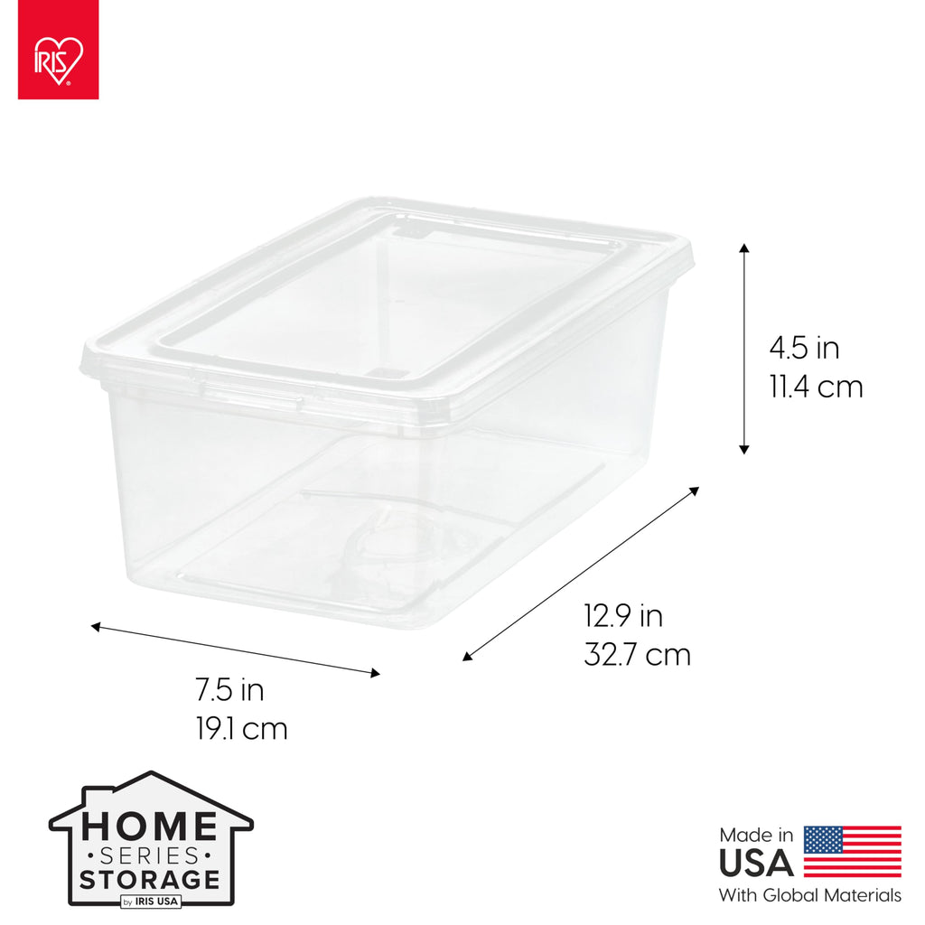 IRIS USA 20-Pack 6 Qt Storage Bins with Lids, Clear, Stackable