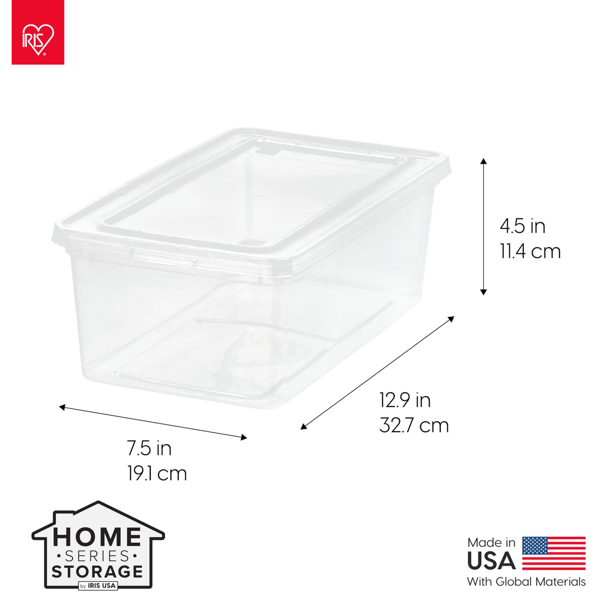 IRIS USA 20-Pack 6 Qt Storage Bins with Lids, Clear, Stackable
