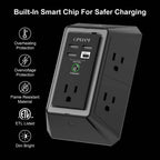 Wall Charger, Surge Protector, QINLIANF 5 Outlet Extender with 4 USB Ports Black 3U1C