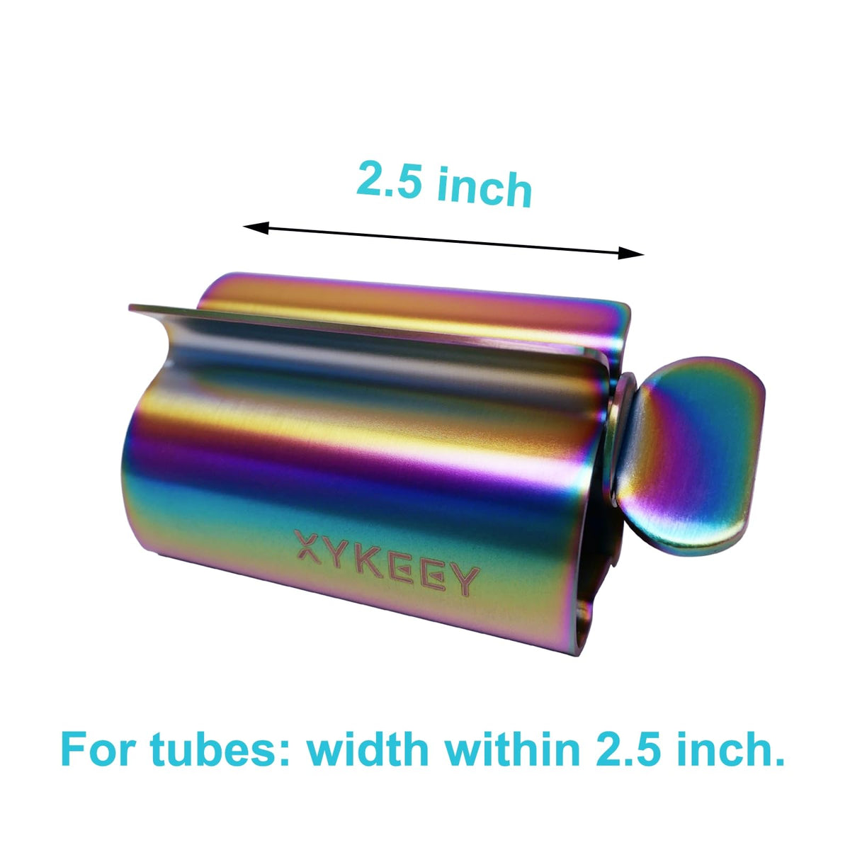 XYKEEY Toothpaste Tube Squeezer - Set of 2 Toothpaste Squeezer Rollers, Metal Toothpaste Tube Wringer Seat Holder Stand (Matt Black) Matt Black