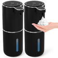 2 Pack Automatic Foaming Soap Dispenser,Touchless Foam Soap Dispenser,12.8oz Rechargeable Wall Mounted Smart for Bathroom and Kitchen Dish Soap,Easy for Toddlers(Black) Black