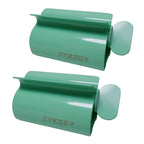 XYKEEY Toothpaste Tube Squeezer - Set of 2 Toothpaste Squeezer Rollers, Metal Toothpaste Tube Wringer Seat Holder Stand (Green) Green