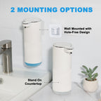 RYTOXILO Automatic Soap Dispenser, 2 Pack Black Touchless Liquid Soap Dispenser for Bathroom, 13.5 Fl Oz Plastic Electric Auto Dish Soap Dispensers Wall Mount for Kitchen with Adjustable Volume Liquid-2 Pack
