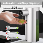 Automatic Liquid Soap Dispenser Touchless, USB Rechargeable Smart Hand Soap Dispenser, 13.5oz/400ml, 3-Level Adjustable, Compatible with Thick Thin Dish Soap for Bathroom Kitchen, Clog-Free (Gold) Gold