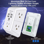Wall Charger, Surge Protector, QINLIANF 5 Outlet Extender with 4 USB Ports Black 3U1C