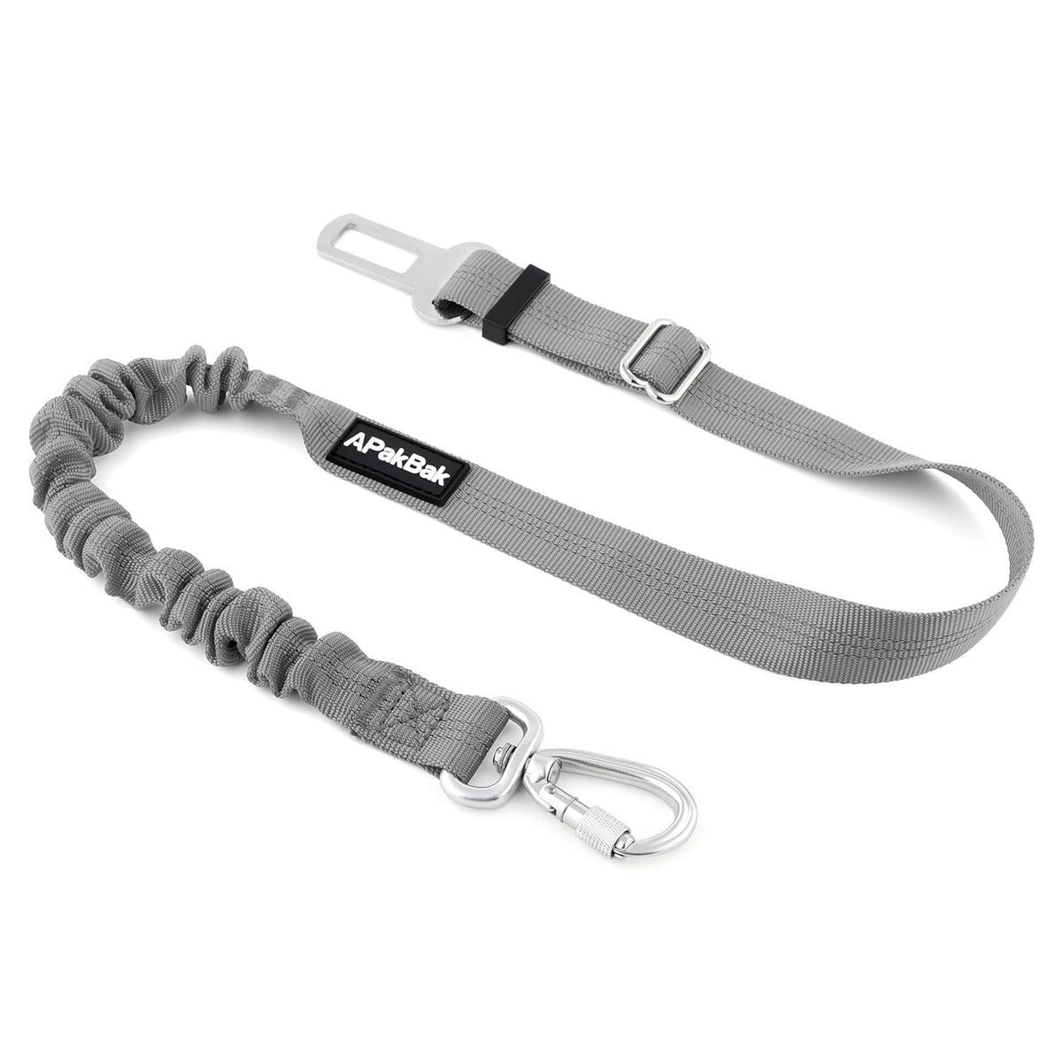 Dog Seat Belt for Car, Car Harness with Locking Aluminum Hook Gray