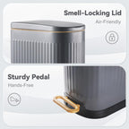 SYNCVIBE Slim Bathroom Trash Can with Soft Close Lid, 3.5 Gal, Matt White 3.5 Gallons