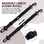 COOYOO Dog Seat Belt,3 Piece Set Retractable Dog Car Harness Adjustable for Vehicle Nylon Pet Safety Heavy Duty & Elastic Set 03-Black+Blue