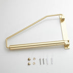 NEWRAIN Folding Wall Mounted Clothes Hanger Rack Clothes Hook Solid Brass with Swing Arm Holder Clothing Hanging System Closet Storage Organizer Heavy Duty Drying Rack Wall Mount,Brushed Gold Triangle Brushed Gold