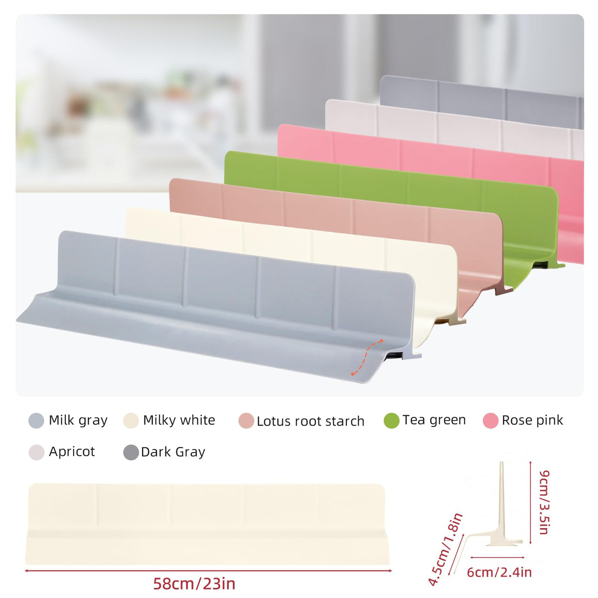 23" Ultra Silicone High Sink Splash Guard, Grey Gray