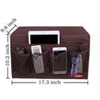 Zafit Bedside Storage Organizer - 6 Pockets, Table Cabinet Caddy for Remotes, Phone, Glasses (Grey) 6 Pockets-Grey